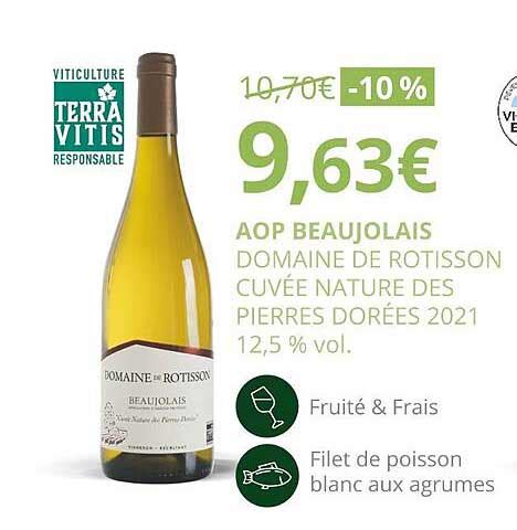 Promo Aop Beaujolais Domaine De Rotisson Cuvée Nature Des Pierres