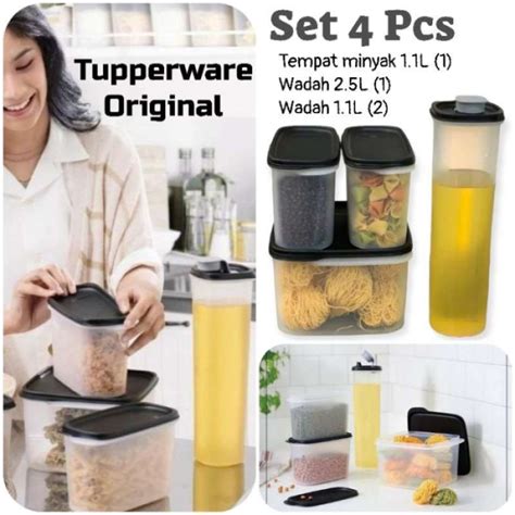 Promo Tupperware Set Lengkap Wadah Bumbu Dapur Toples Snack Kerupuk