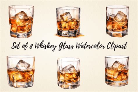 Whiskey Glass Watercolor Clipart Graphic By Pcudesigns Creative Fabrica