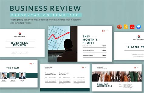 Business Review Presentation Template in PPT, Apple Keynote, Google Slides, PDF - Download ...