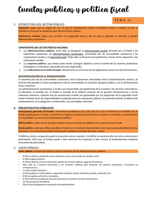 Tema 11 CYL 1 ESTRUCTURA DEL SECTOR PBLICO Impuestos Pagos Que