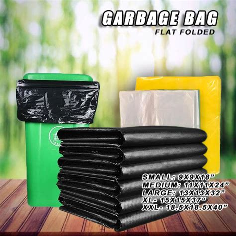 S M L Xl 100 Pcs Trash Bag Black Clear Green Yellow Plastic Garbage Trash Bag Lazada Ph