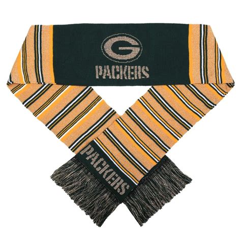 Green Bay Packers Glitter Stripe Scarf Detroit Game Gear