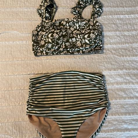 Albion Swim Albion Sage Green And White Bikini Poshmark