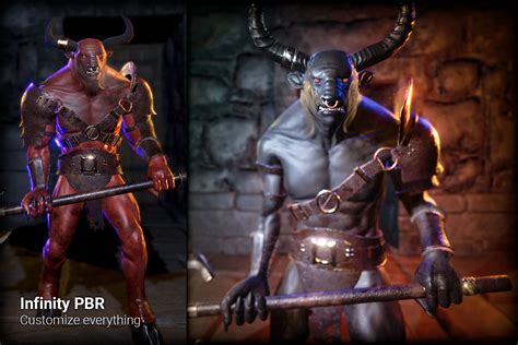 Minotaur Character Pack Fantasy RPG 3D Creatures Unity Asset Store