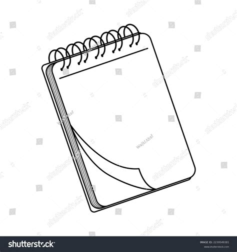 Notepad Clipart Black White Stock Vector (Royalty Free) 2239549381 ...