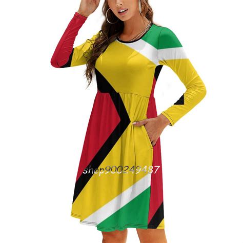 Guyana Flag Mini Skirt Sweet Elegant Dress Women Korean Kawaii Square