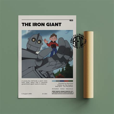 The Iron Giant Retro Vintage Poster Minimalist Movie Poster Retro Vintage Art Print Wall Art ...