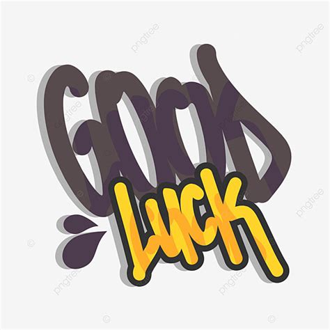 Good Luck Lettering Logo, Vector, Social Media, Graffiti PNG and Vector ...