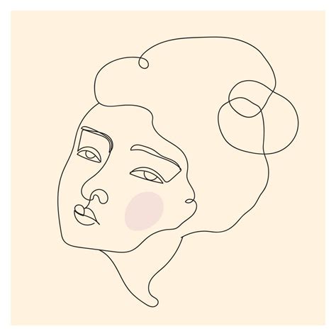 Line Drawing Of Beauty Woman Face Continuous Line Art Vector Illustration 19033266 Vector Art