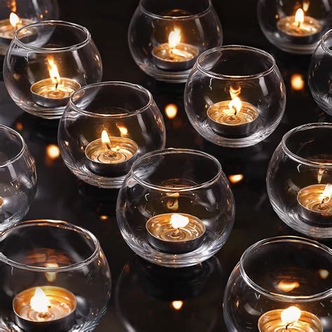 Amazon LAMORGIFT 36Pcs Glass Tealight Candle Holders Bowl Candle