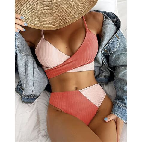 NEUER Bikini mit hoher Taille orange beige Gr XS 222420 Neu gemäss Beschreibung in