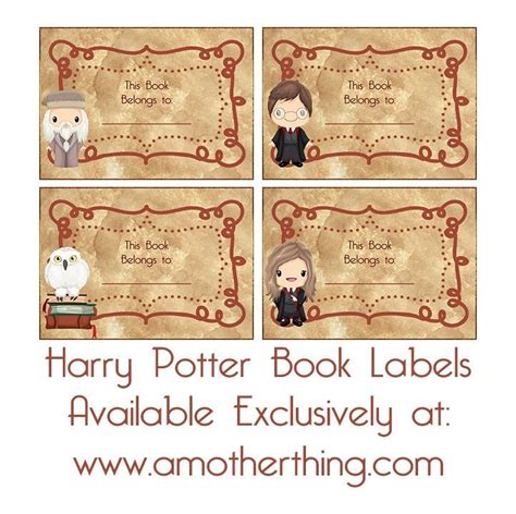 Free Printable Harry Potter Book Labels And Lunch Box Notes Harry Potter Printables Free Book