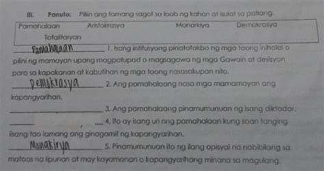 Piliin Ang Tamang Sagot Sa Loob Ng Kahon At Isulat Sa Patlang Brainly Ph