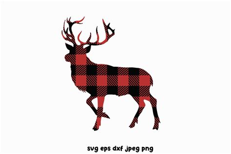 Buffalo Plaid Reindeer With Bandana SVG Merry Christmas Buffalo Plaid