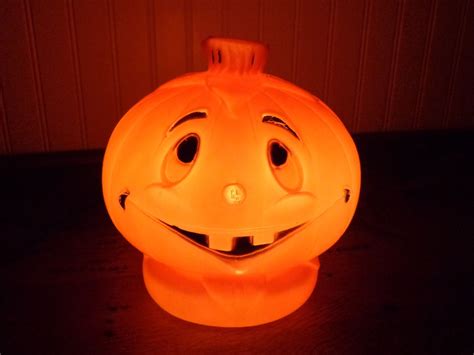 Vintage Lightd Pumpkin Blow Mold Halloween Jack O Latern Etsy Blow