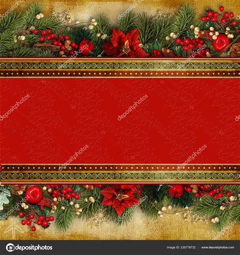 Christmas Banner Background Xmas Design Superb Garland Stock Photo By