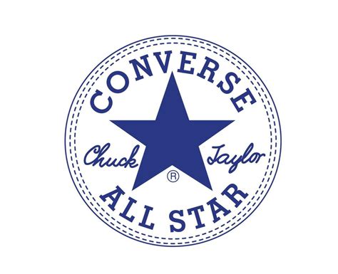 Converse All Star Brand Logo Shoes Blue Symbol Design Vector ...