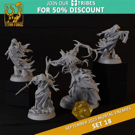 3D Printable RPG Monsters DnD 5e Mortal Enemies Set 18 By Titan