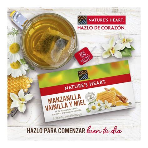 Té Natures Heart Manzanilla Vainilla Y Miel 20 Sobres Chedraui