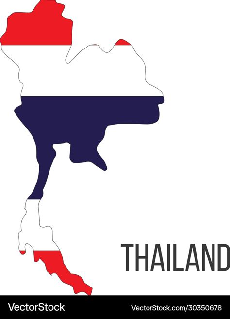 Thailand flag map the country Royalty Free Vector Image