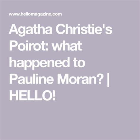 Agatha Christie's Poirot: what happened to Pauline Moran? | Agatha christie, Agatha christie's ...