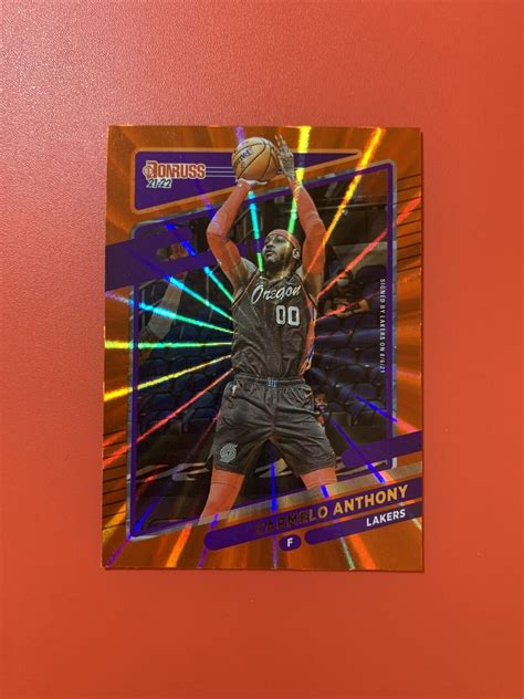 2021 22 Panini Donruss Carmelo Anthony Orange HOLO LASER PARALLEL 103