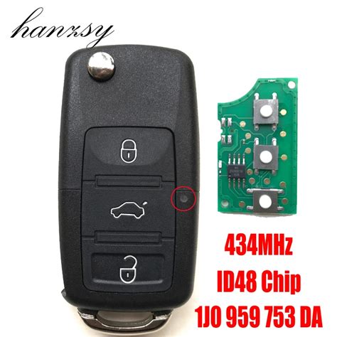 3 Button 434MHz Flip Folding Key For VW Volkswagen SKODA Seat PASSAT