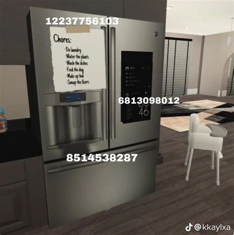 Decal Codes For The Perfect Fridge In Bloxburg Credits To Owner Pt In 2023 Blocksburg Room