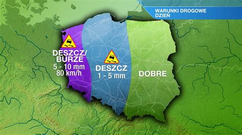 Polska Podzielona Na Wschodzie S O Ce Na Zachodzie Deszcz I Burze