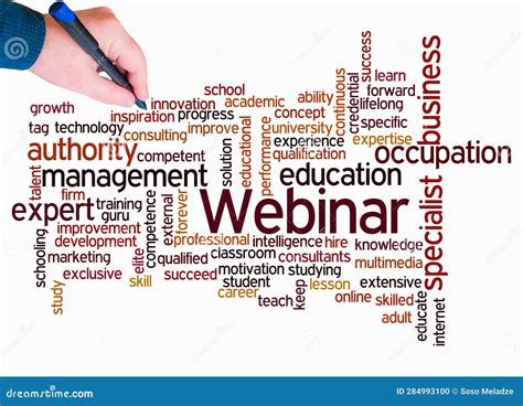 Word Cloud With Webinar Concept Create With Text Only Stock Photo