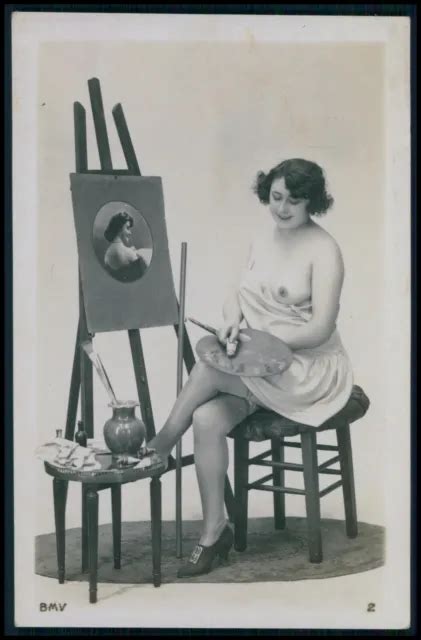 Aa French Nude Woman Vintage Original C S Real Photo Postcard