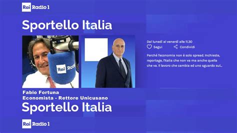 Fabio Fortuna A Sportello Italia Di Radio Rai Del Blog