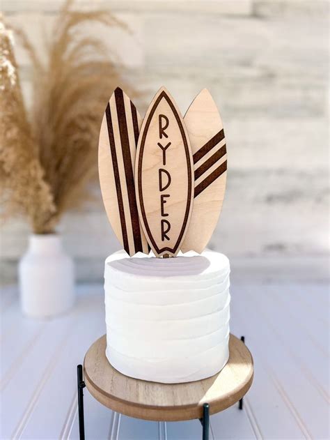 Surfboard Cake Topper Surf Birthday Custom Surfboard Cake Topper Wood