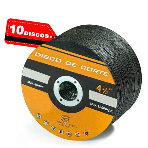 Kit 10 Disco de Corte 4 1 2 Metal Aço Carbono Inox 115mm Faz a Boa