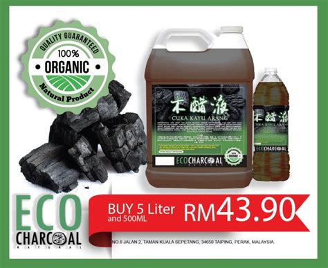 Nutrien Baja Cuka Kayu Asli Organic Wood Vinegar Liter And Ml