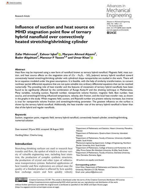 PDF Influence Of Suction And Heat Source On MHD Stagnation Point Flow