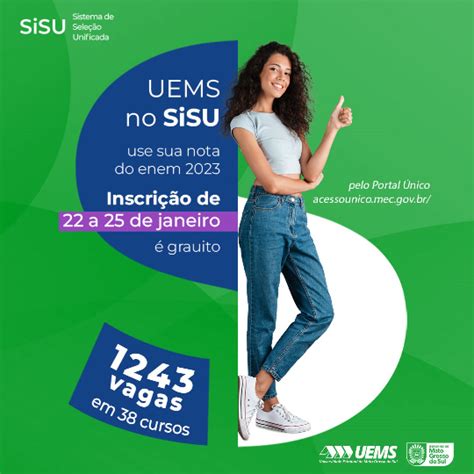 Inscri Es Para O Sisu Ocorrem De A De Janeiro Uems Ofertar