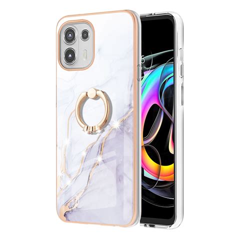 For Motorola Moto Edge Lite Electroplating Marble Pattern Imd Tpu