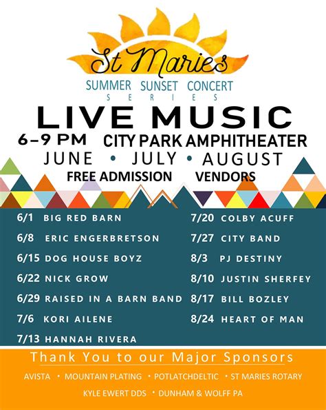 Summer Sunset Concert Series St Maries Idaho Chamber Of Commerce