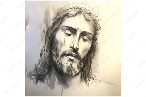 Father Forgive Them Hand Drawing Digital Art Of Jesus Christ Portrait