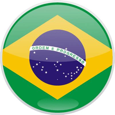 Botón con bandera de Brasil - Vector | Vector Clipart