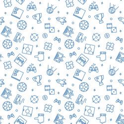 Gamer Doodle Seamless Pattern Royalty Free Vector Image