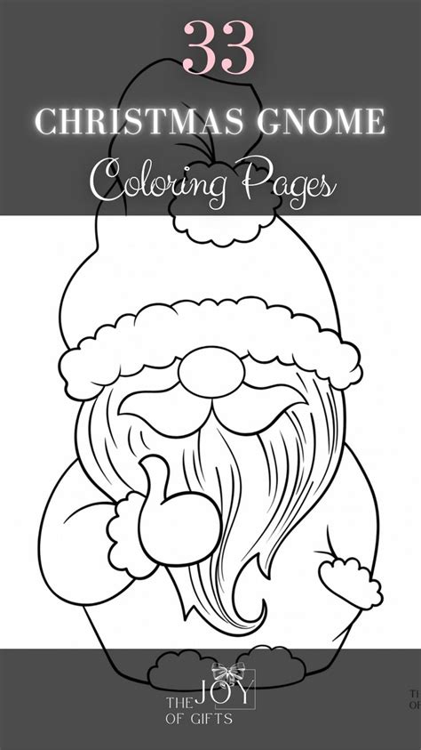 Cute Gnome Christmas Coloring Pages Free Printable The Joy Of