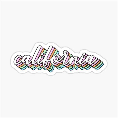 "California Rainbow Sticker" Sticker by laurencude | Redbubble