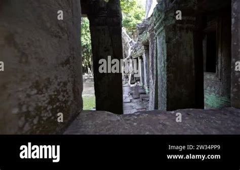 K Preah Khan Ancient Monument Ruins In Angkor Wat Thom Cambodia A