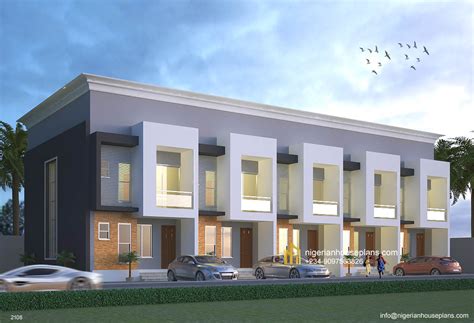 2 bedroom terrace apartments (Ref. 2108) - NIGERIAN HOUSE PLANS