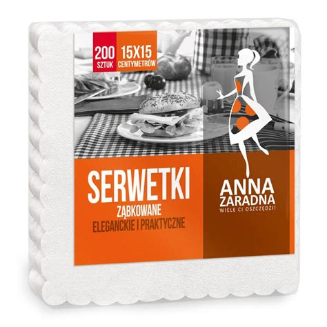 Serwetki 15x15 A 200 Ząbkowane Białe Anna Zaradna e aston pl