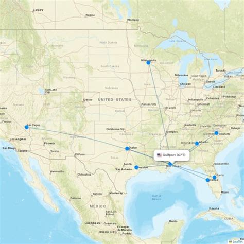 Gulfport (GPT) flight routes & destinations - Flight Routes