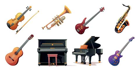 Set of bright musical instruments in cartoon style. 26686119 Vector Art at Vecteezy